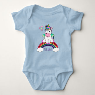 Body Unicorne Personnalisée Assis Sur Un Arc En Ciel