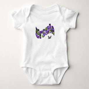 Body Ursula, Floral Girls Name Logo, Baby Bodysuit