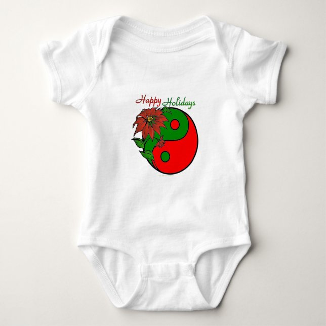 Body Vacances Yin Yang Poinsettia Rouge Vert (Devant)