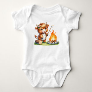 Body Vache Highland Mignonne Fille Smores Camping