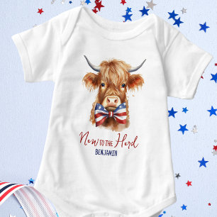 Body Vache Patriotique Highland Cute Nouveau À La Troup