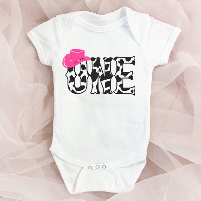 Body Vache Print Cowgirl Casquette ONE First 1Birthday  (Créateur téléchargé)