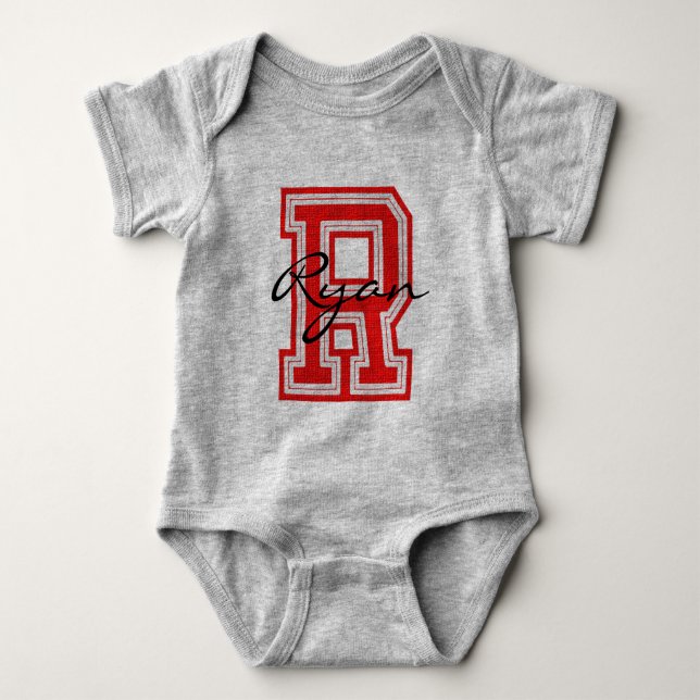 Body Varsity Sport | Lettre monographique R | Rouge | N (Devant)