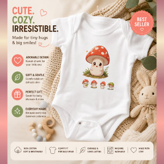Body Vêtement de bébé champignon mignon – Kawaii Cottag