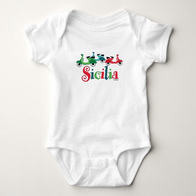 Body Vêtement une pièce sicilien de bébé de trio de (Devant)