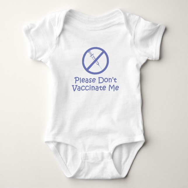 Body Veuillez ne pas me vacciner (le bleu) (Devant)