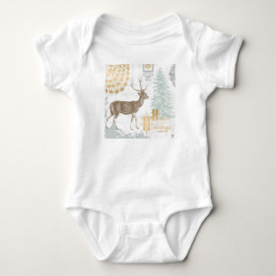 Body Vintage moderne Elégant cerf de forêt d'hiver