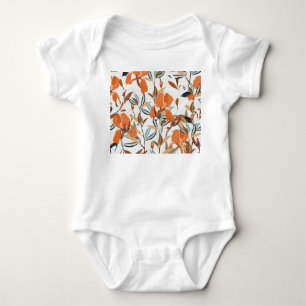 Body Vintage motif floral d'Iris orange