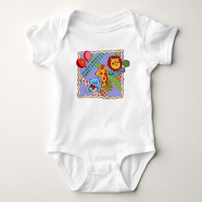 Body Vintage Safari Animals Baby Bodysuit (Devant)