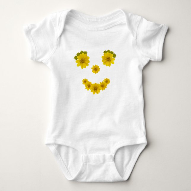 Body Visage de sourire Fleur sauvage jaune humoristique (Devant)