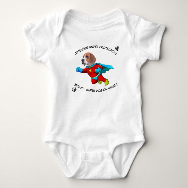 Body Visage drôle | Bébé mignon protégé par Superdog Fu (Devant)