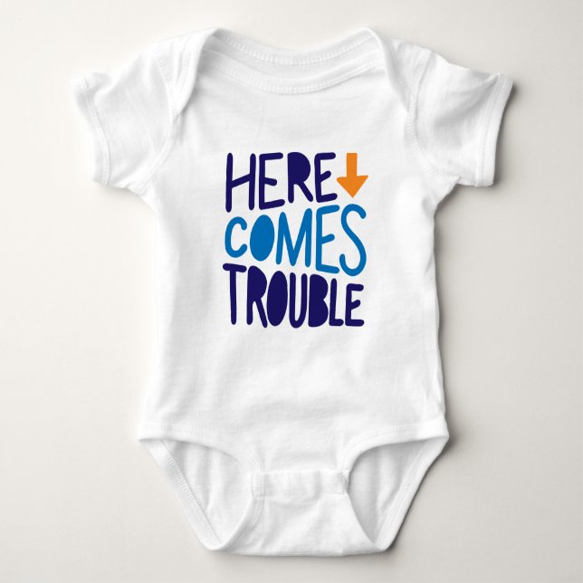Body Voici la combinaison bébé Voici les ennuis (Devant)