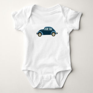 Body voiture cool bleu rétro avec des menottes