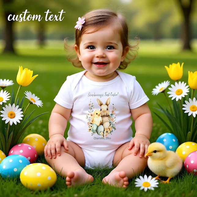 Body Watercolor Customizable 🐇Egg-citing Bunny Romper (Watercolor Customizable 🐇Egg-citing Bunny Romper)