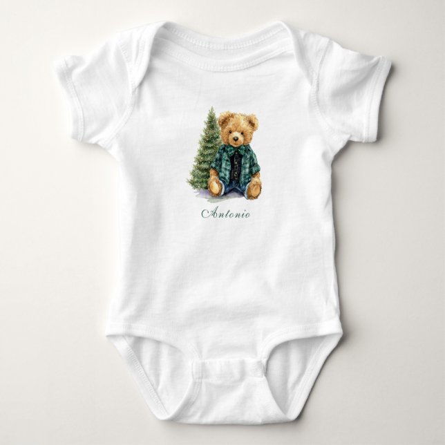 Body Watercolor Elegant Santa Baby Christmas Baby Showe (Devant)