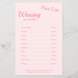 Body Waxing Wax Boutique Einfach rosa Flyer