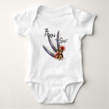 Body weißes Baby „Born to surf“, Teddy und Blumen