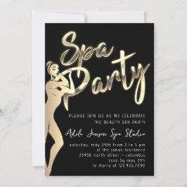 Body WELLNESS-CENTER Party Sofortdownloaden Gold S Einladung
