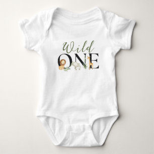 Body Wild One 1st Birthday Safari Animaux Baby Boy
