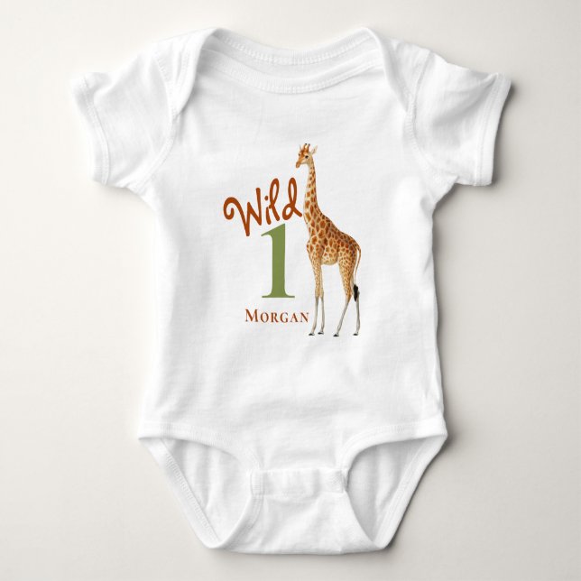 Body Wild One Giraffe Premier anniversaire Genre Neutre (Devant)