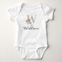 Body Willow Name Reveillez Floral Letter W Retro Flower