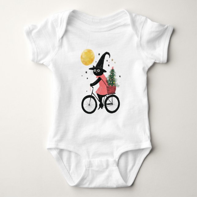 Body Witch Black Cat Cycling Cute and Spooky Christmas (Devant)