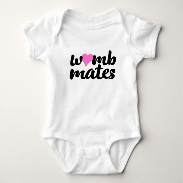 Body Womb Mates Coeur Rose Jumeaux Bodysuit (Devant)