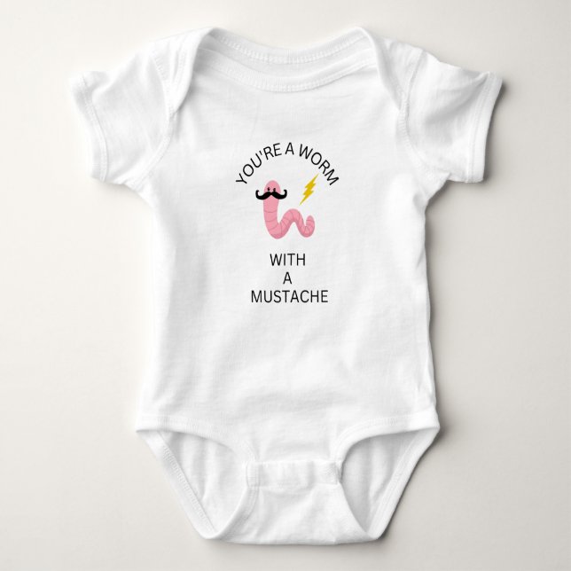 Body Worm Avec Mustache Funny Baby Bodysuit Vanderpump (Devant)