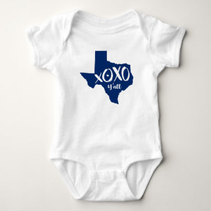 Body XOXO, Y'all - Drapeau d'état bleu Texas State Shap
