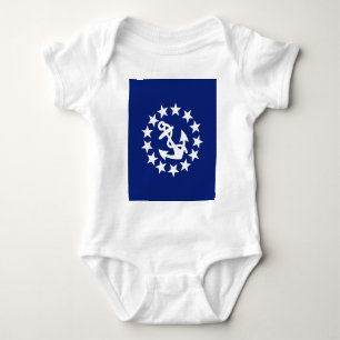 Body Yacht Flag Anchor Stars Symbol on Blue
