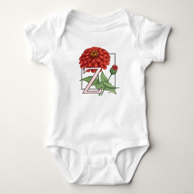Body Z est pour le monogramme de fleur de Zinnias (Devant)
