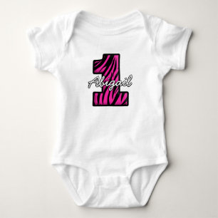 Body Zèbre noir rose Un an bébé rameper
