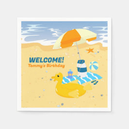 Bodyboard Junge Spaß Strand Geburtstagsparty Serviette