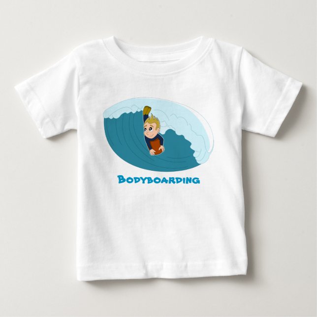 Bodyboarding Cartoon T - Shirt (Vorderseite)