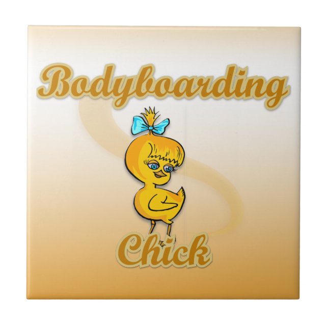 Bodyboarding Chick Fliese (Vorderseite)