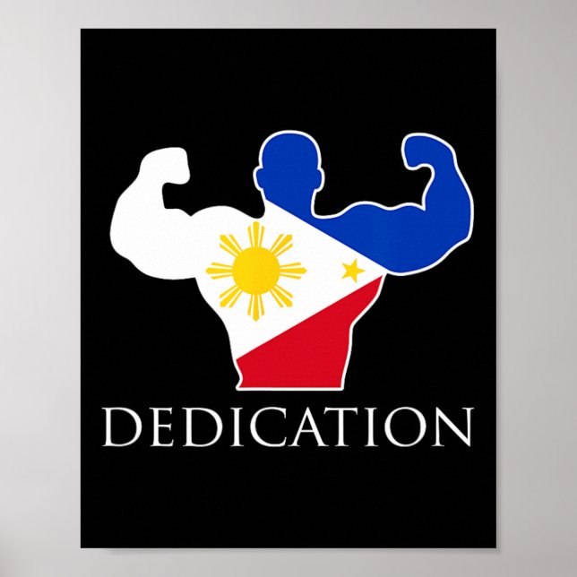 Bodybuilde der philippinischen Flagge Poster (Vorne)