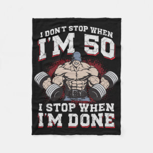 Bodybuilder 50er Geburtstag 50 Jahre alt Gym Worko Fleecedecke
