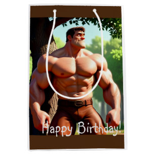 Bodybuilder Birthday Mittlere Geschenktüte