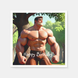 Bodybuilder Birthday Serviette