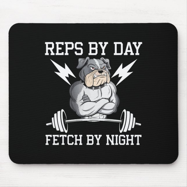 Bodybuilder Dog Lover Gym Wear Fitness Workout Bod Mousepad (Vorne)
