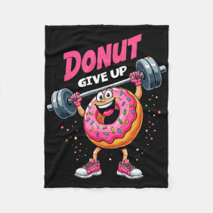 Bodybuilder Donut Give up Spaß Gym Workout Joke m Fleecedecke
