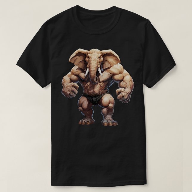 Bodybuilder Elephant T-Shirt (Design vorne)
