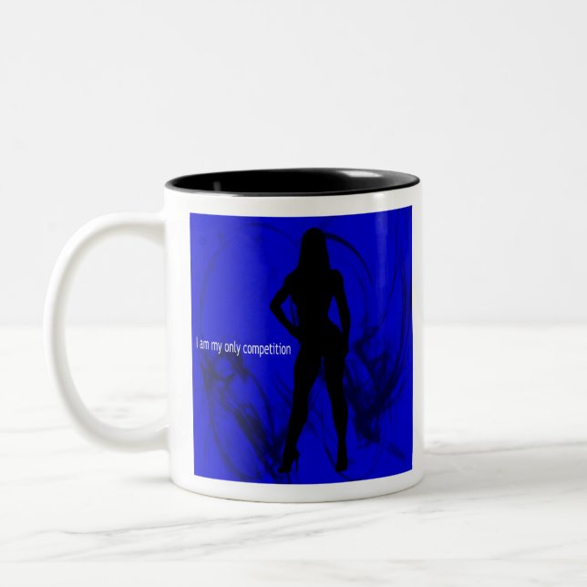 Bodybuilder Fitness "Ich bin mein einziger Wettbew Zweifarbige Tasse (Links)