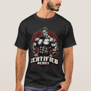 Bodybuilder Flexin Black, Red & Maroon CERTIFI T-Shirt