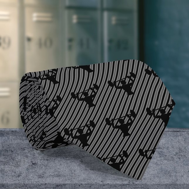 Bodybuilder - Gewichtheben auf dunklem Streifen Krawatte (Von Creator hochgeladen)