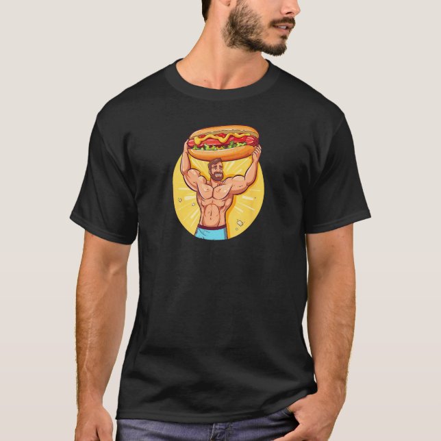 Bodybuilder Hot Dog Hot Dog T-Shirt (Vorderseite)