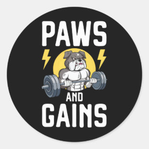 Bodybuilder Hunde Liebhaber Gym Wear Fitness Worko Runder Aufkleber