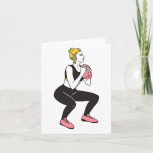 Bodybuilder Leg Day Girl Kettlebells Fitness Bodyb Karte