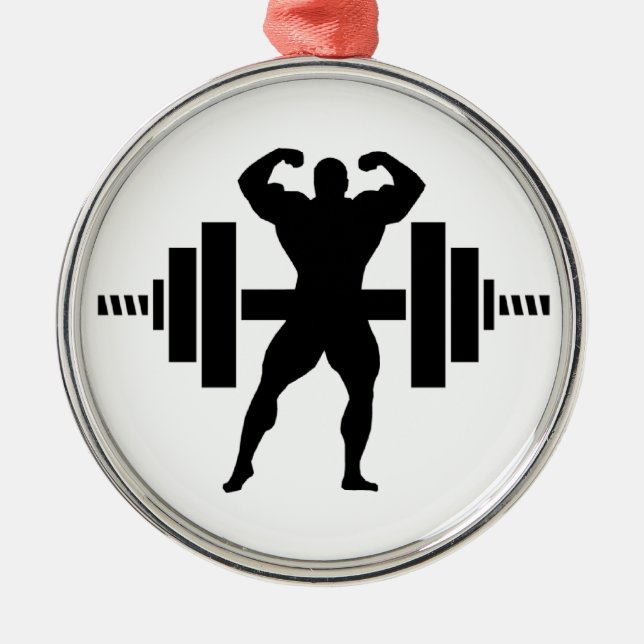 Bodybuilder Ornament Aus Metall (Vorne)