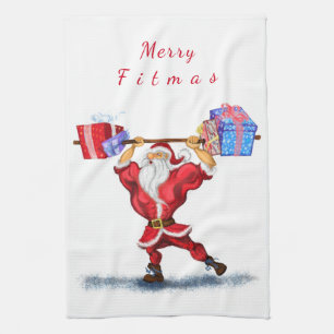 Bodybuilder Père Noël Drôle Noël Serviette de cuis